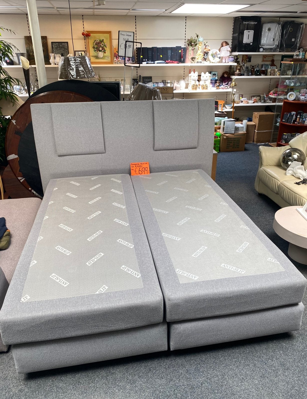 Boxspring 180 x 210 van €1499,- NU €625,-, Ophalen, 210 cm, 180 cm, Nieuw
