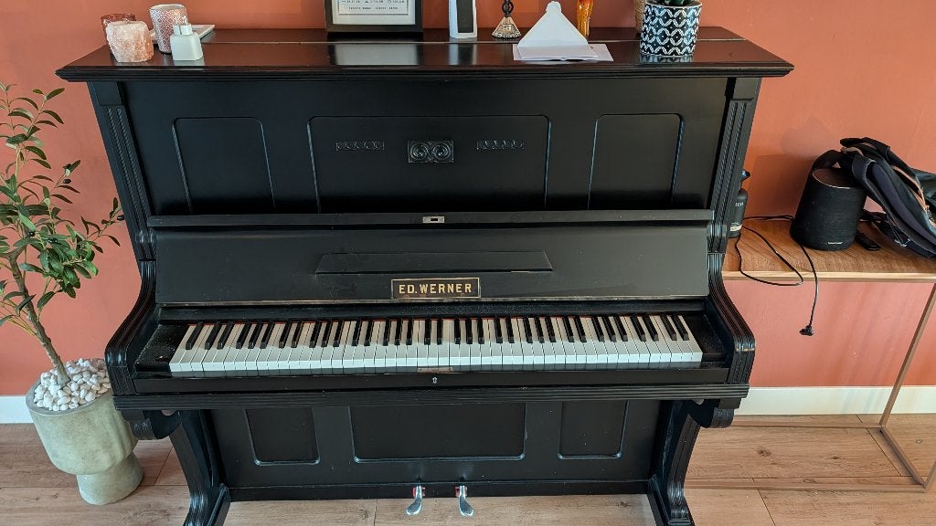 Piano Ed. Werner, Muziek en Instrumenten, Piano's, Ophalen, Gebruikt, Zwart, Piano