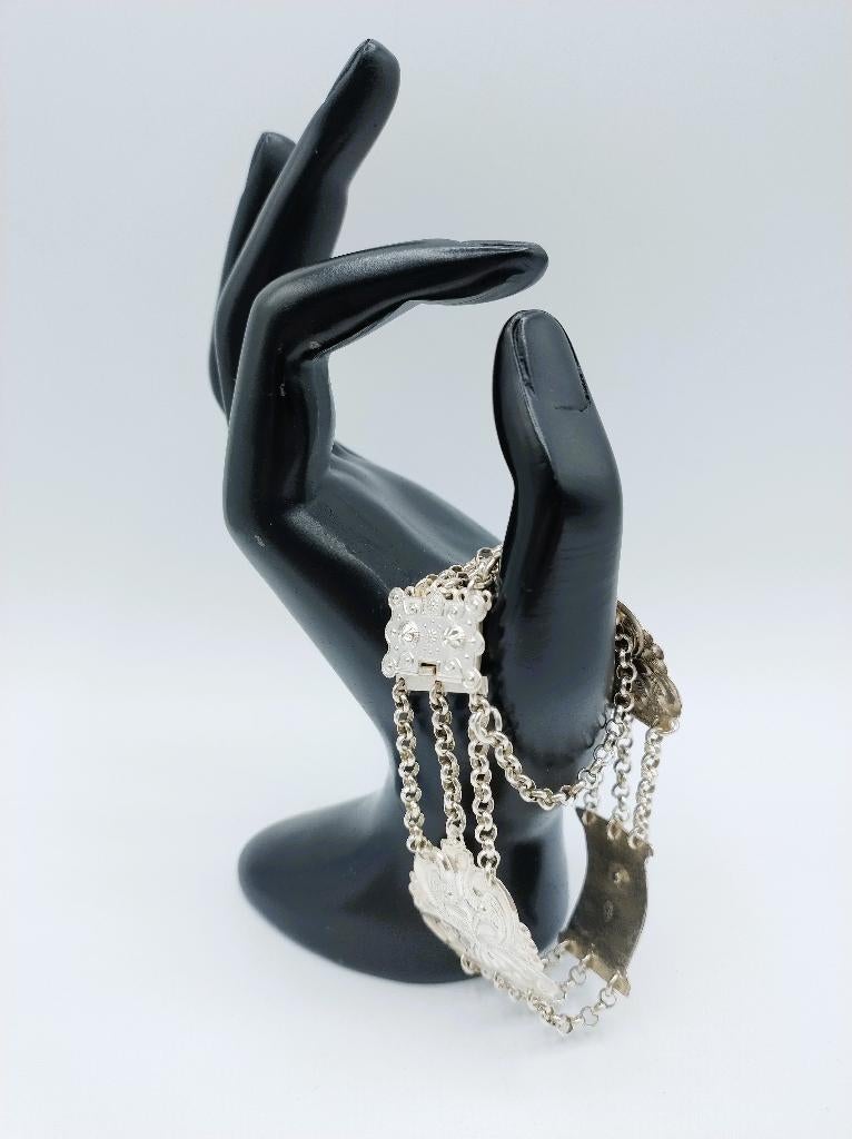 Zilveren bijbelslot armband, Schoonhoven, 1865, Verzenden, Zilver, Armband