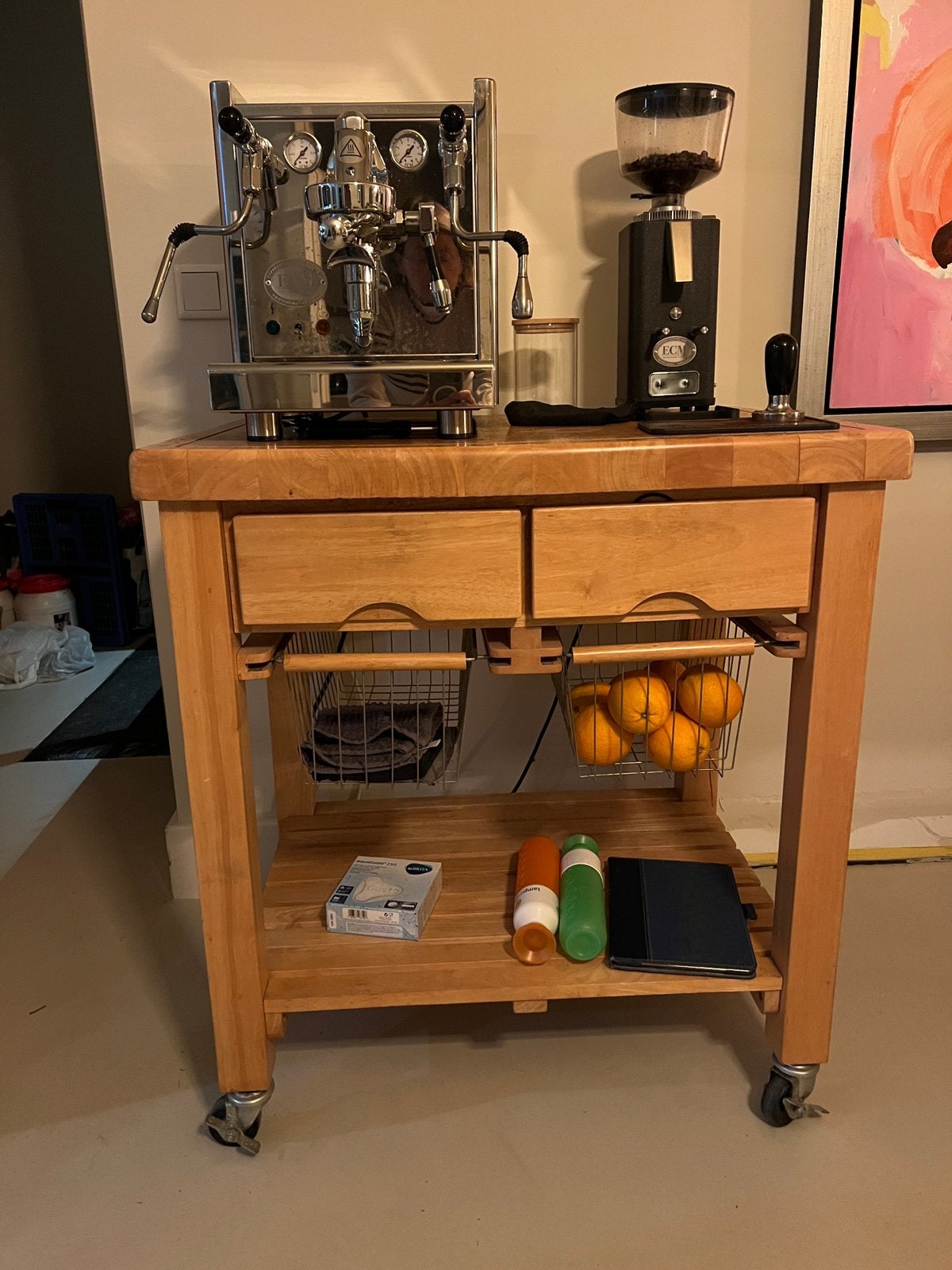 Keukentrolley / bijzettafel / koffie corner in nette staat, Ophalen, 50 tot 100 cm, Zo goed als nieuw, Minder dan 100 cm