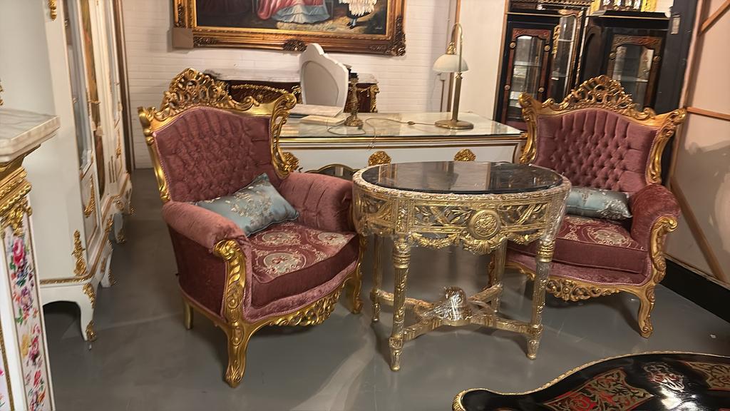 Rosé fauteuil goud, Huis en Inrichting, Fauteuils, Ophalen of Verzenden, Zo goed als nieuw, 75 tot 100 cm