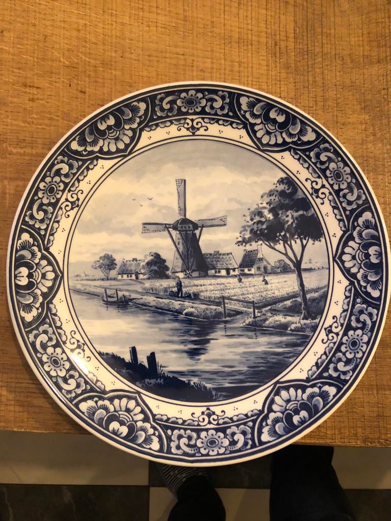 Royal Delft Wandbord - Molenlandschap, Ophalen