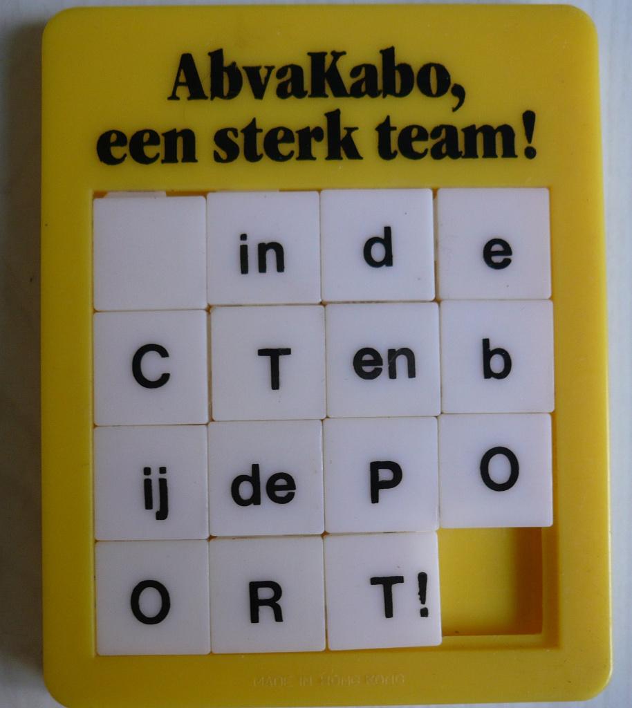 oude schuifpuzzel AbvaKabo in de CT en bij de POORT xcxc, Ophalen of Verzenden, Minder dan 500 stukjes, Zo goed als nieuw, Overige typen