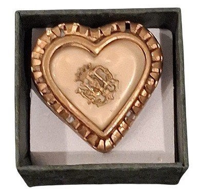 9 karaat gouden hart., Sieraden, Tassen en Uiterlijk, Broches, Gebruikt, Minder dan 4 cm, Ophalen of Verzenden, Goud