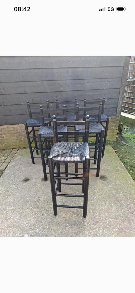6 barkrukken, Tuin en Terras, Tuinsets en Loungesets, Ophalen of Verzenden, Gebruikt