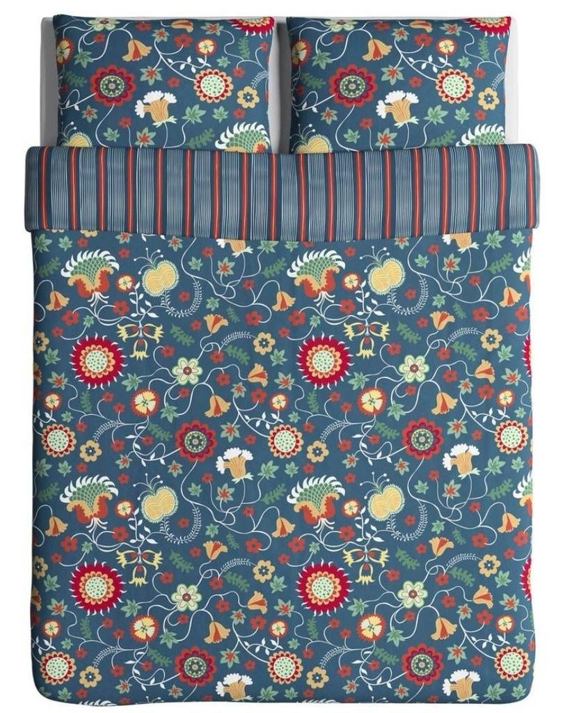 IIKEA Dekbedovertrek 220x240 cm (Rosenrip King Duvet), Ophalen of Verzenden, Eenpersoons, Blauw, Dekbedovertrek