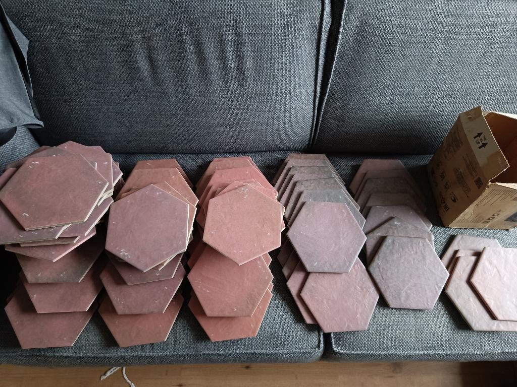 Vloertegel / wandtegel Hexagon random wine - Nieuw in doos, Ophalen, Nieuw, Minder dan 20 cm, Minder dan 20 cm