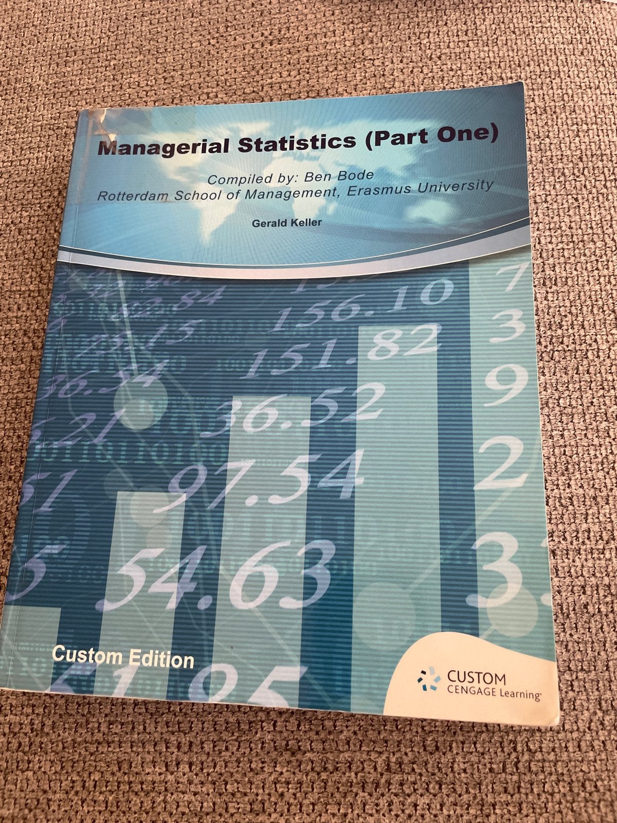 Managerial Statistics (Part One) - Erasmus University, Ophalen of Verzenden, Beta, Gelezen, WO