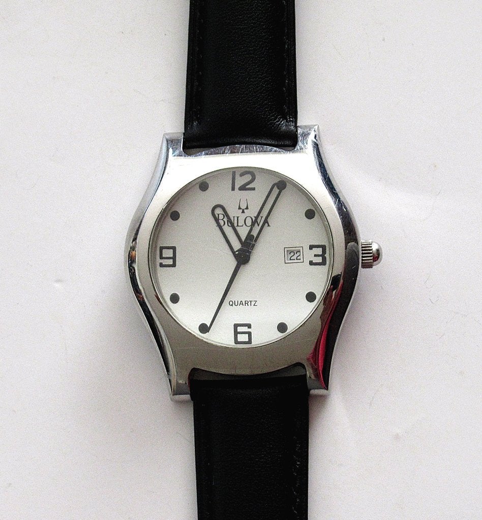 Bulova heren quartz horloge met kalender., Ophalen of Verzenden