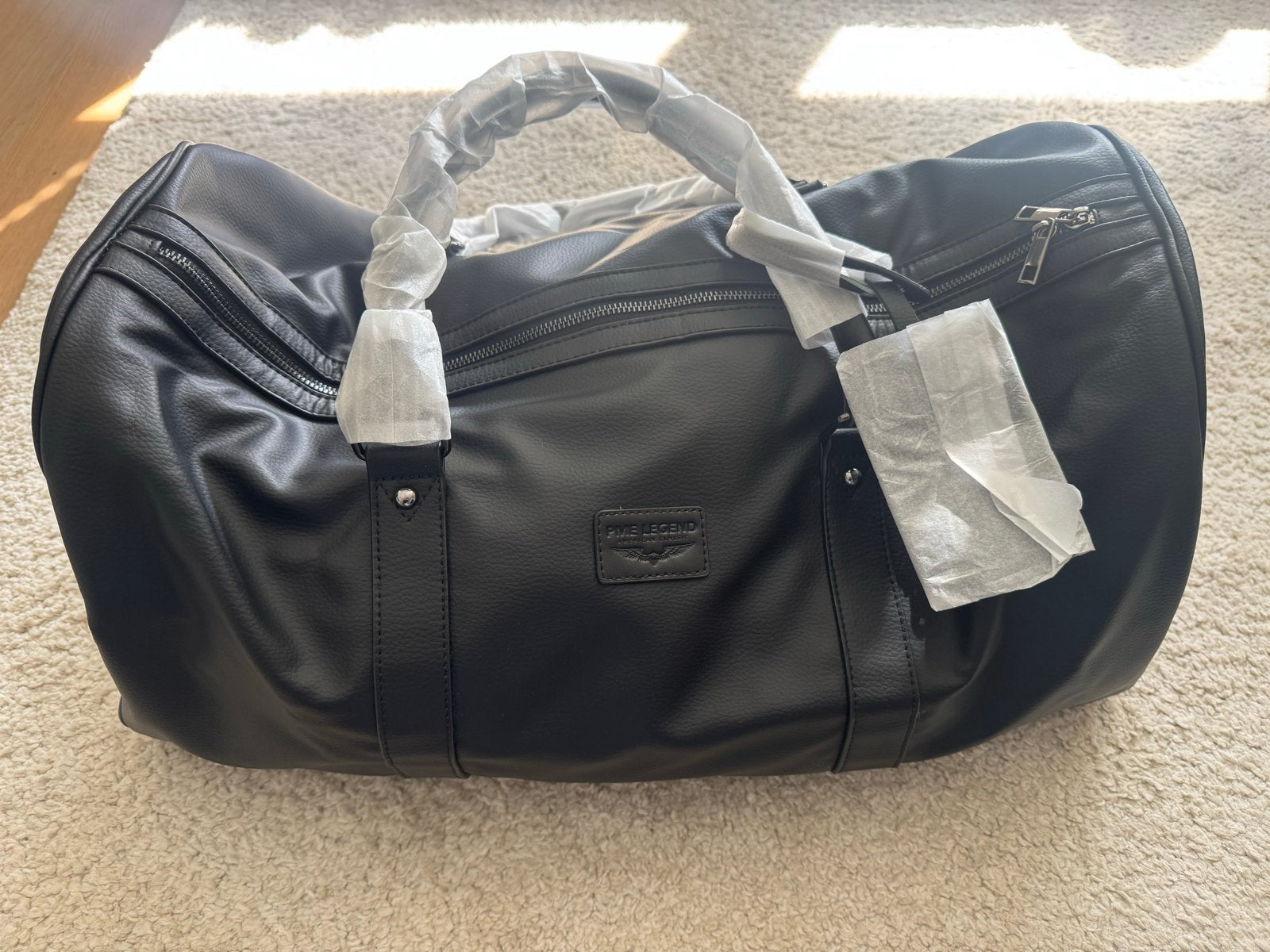 PME Legend Weekendtas - Zwart Imitatieleer, 20 tot 30 cm, Zwart, Ophalen of Verzenden, Zo goed als nieuw