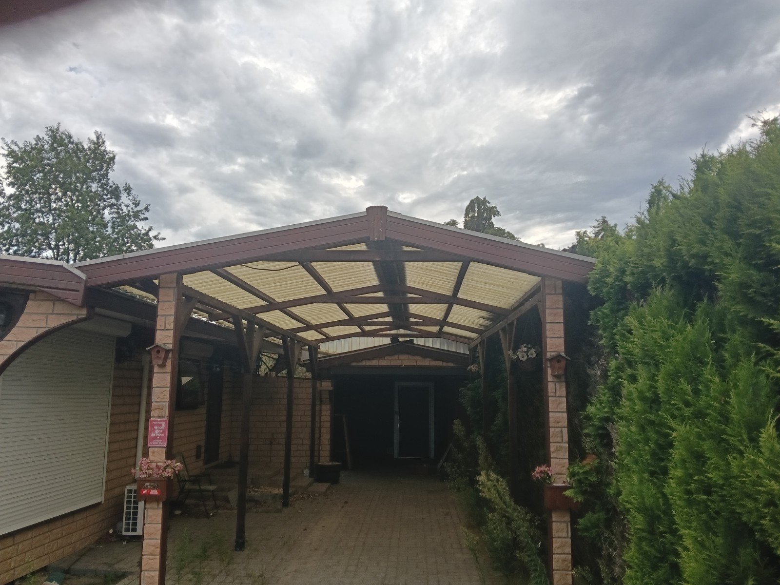 Robuuste Carport met Transparant Dak, Ophalen, Gebruikt, Carport
