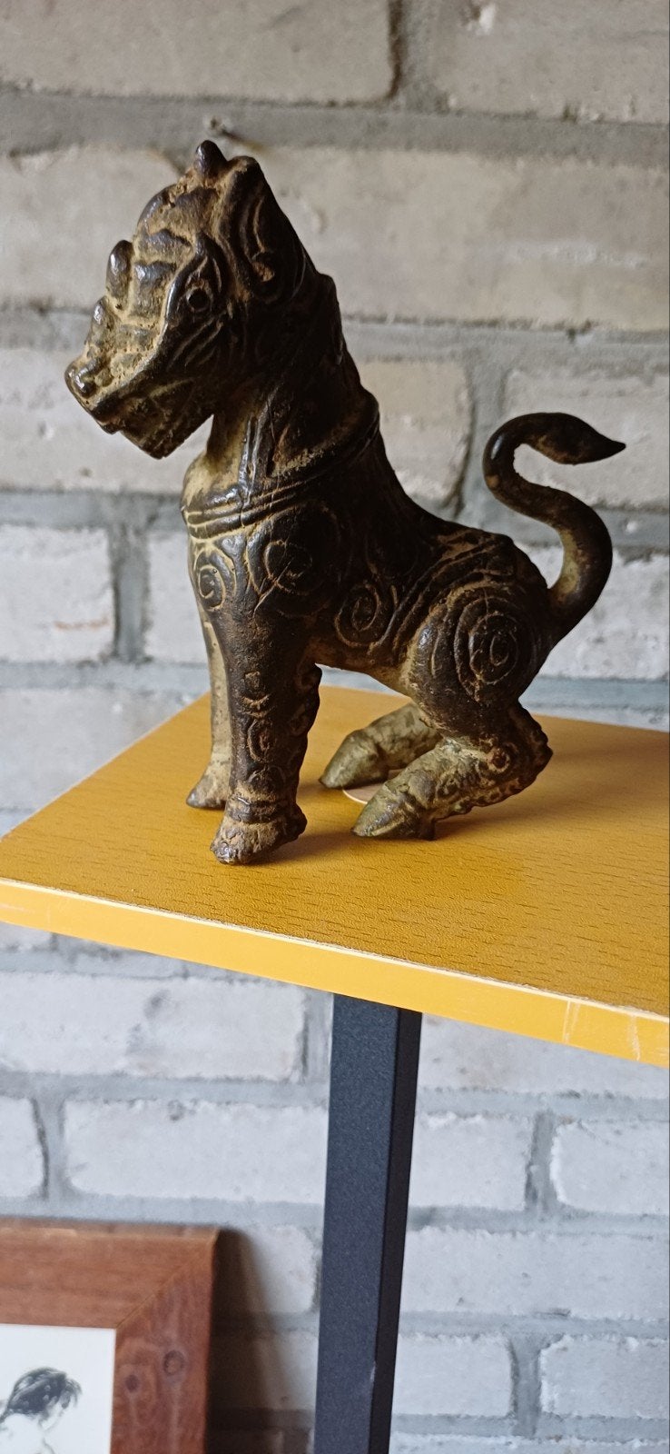 Mooi brons beeldje fo dog  tempel hond, Ophalen of Verzenden