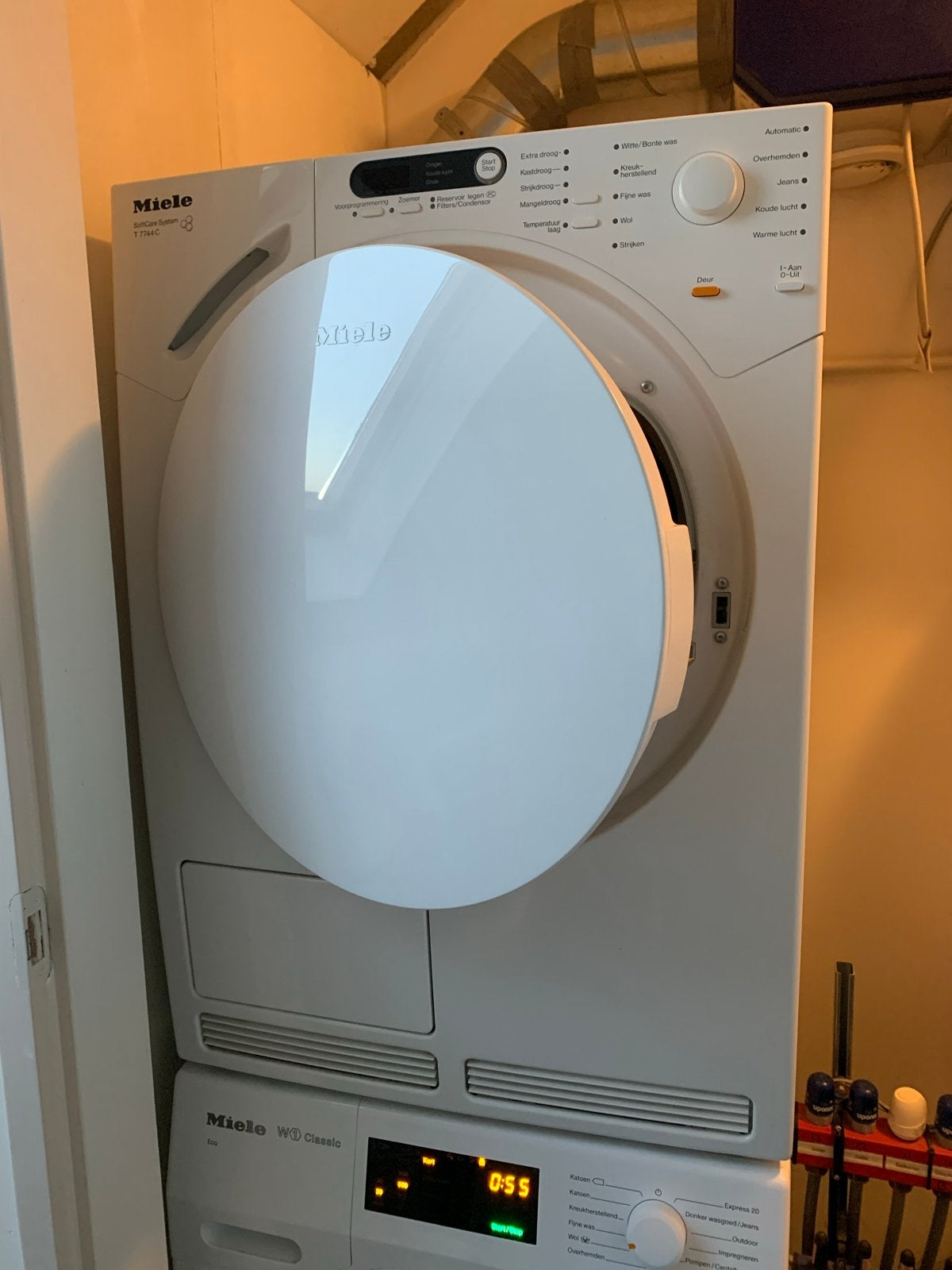 Miele T 7744 C Condensdroger - SoftCare System, Witgoed en Apparatuur, Wasdrogers, Ophalen, 6 tot 8 kg, Gebruikt, Voorlader