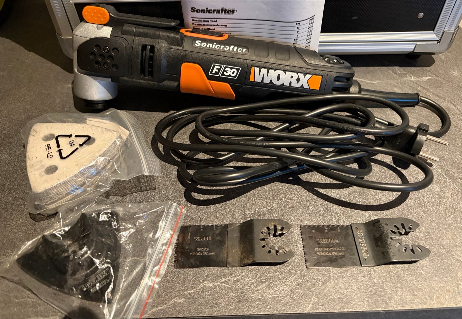 Worx Sonicrafter F30 Multitool WX680 350W met accessoires, Ophalen of Verzenden, Zo goed als nieuw