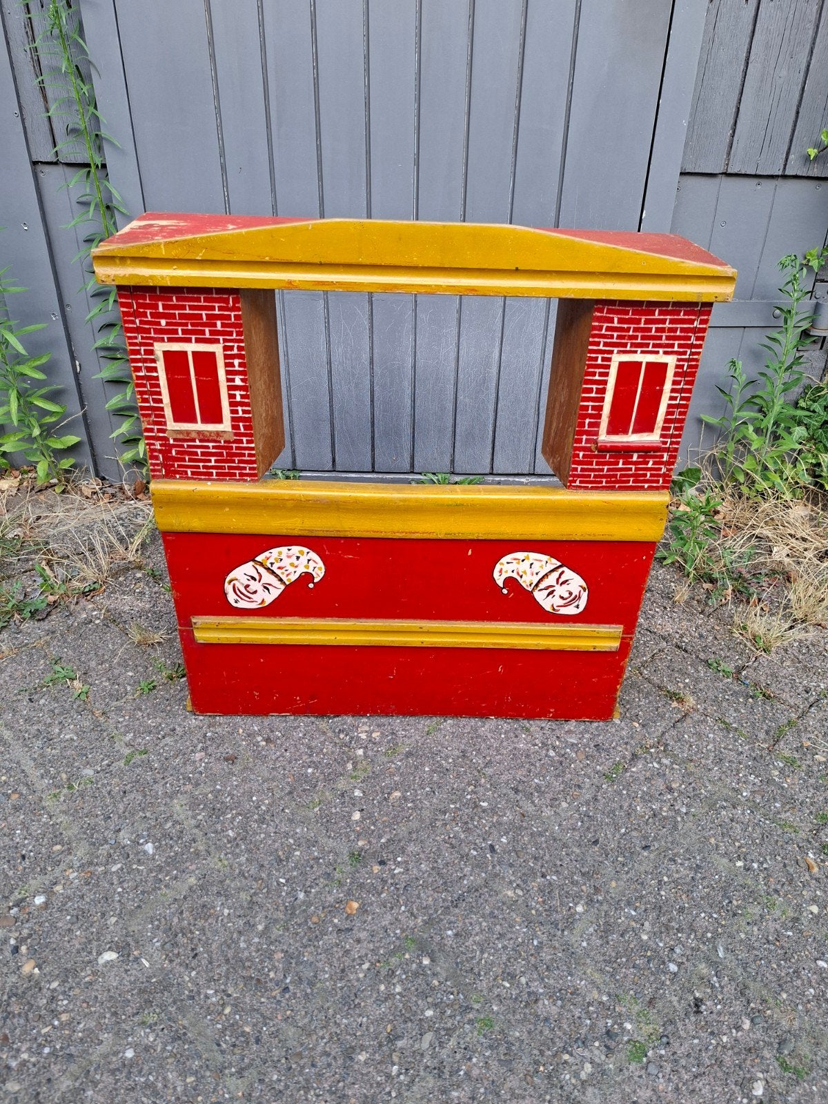 Kleine houten poppenkast - Vintage speelgoed, Kinderen en Baby's, Speelgoed | Overig, Ophalen, Gebruikt, Jongen of Meisje