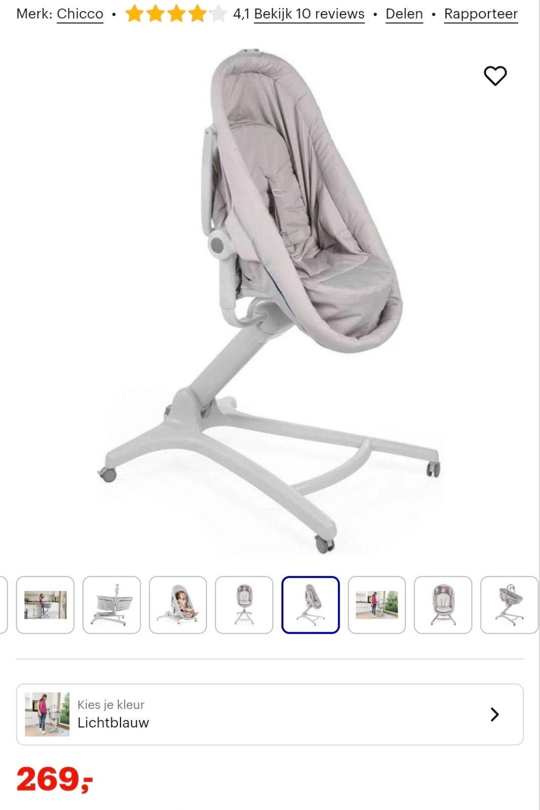 Chicco Baby Hug 4-in-1: Wieg, Relax, Eetstoel & Stoel, Kinderen en Baby's, Kinderstoelen, Ophalen