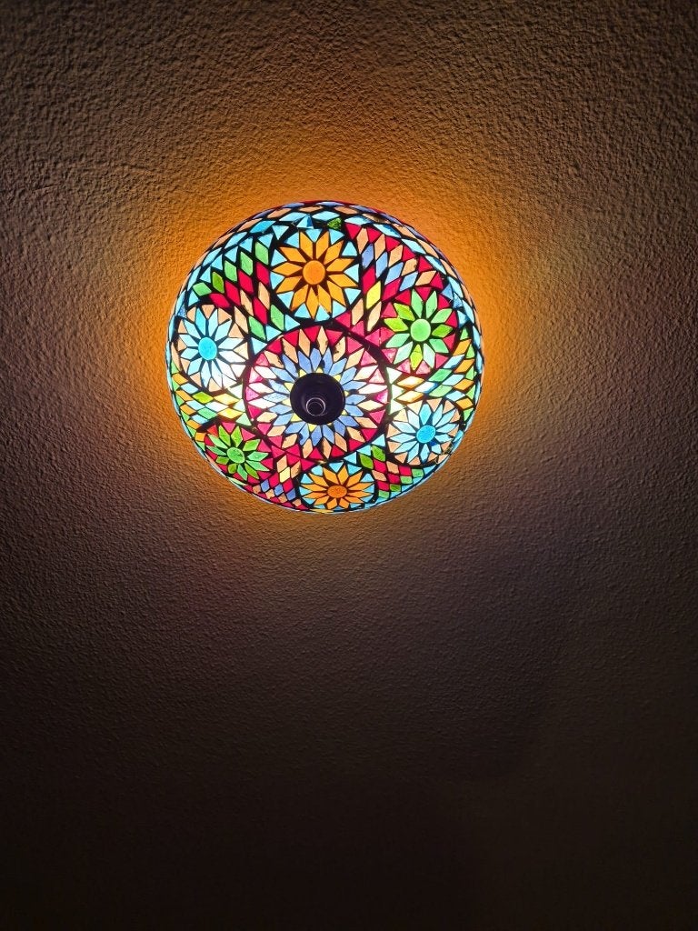 Mozaïek plafondlamp Turks/Marokkaans, Verzenden, Gebruikt