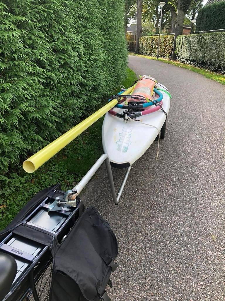 Complete windsurfset voor beginners met fietskar, Ophalen, Gebruikt, Complete set, Met zeil(en)