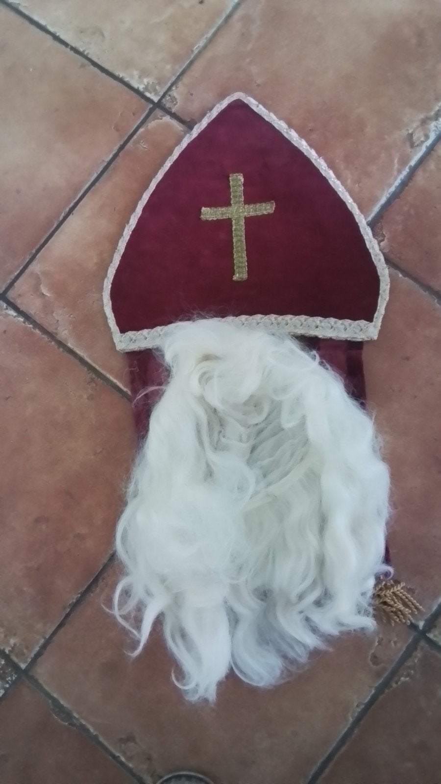 Sinterklaas pruik en mijter, Diversen, Ophalen of Verzenden, Gebruikt