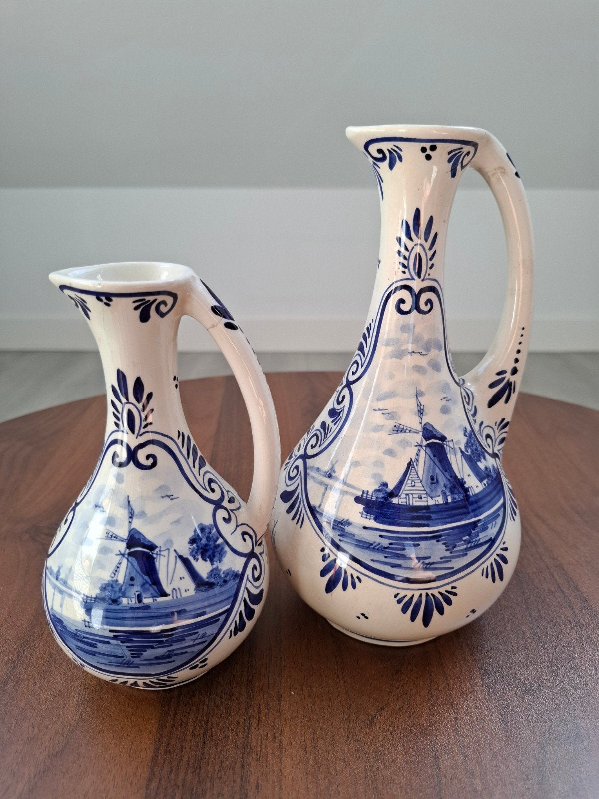 Set van 2 Delfts Blauwe kannen, handgeschilderd, Holland, Ophalen of Verzenden