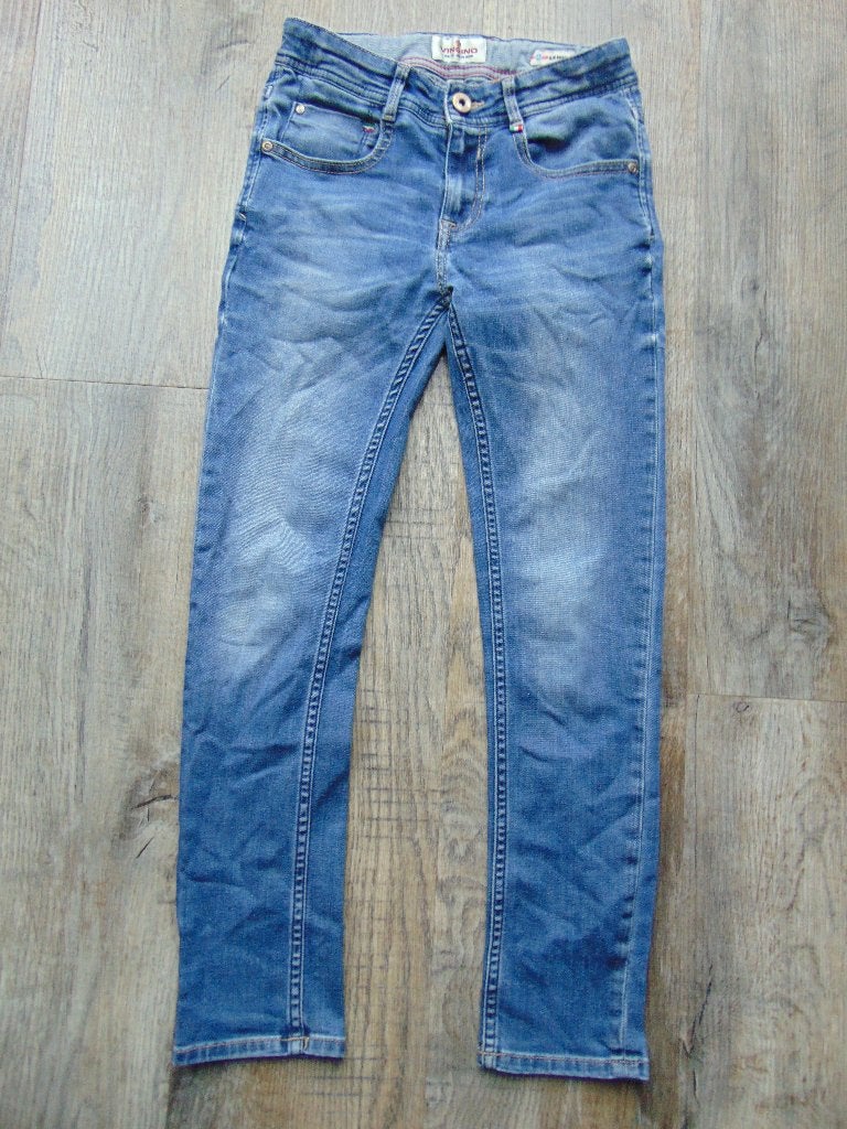 Vingino lange broek blauw skinny maat 146 spijkerbroek, Broek, Gebruikt, Ophalen of Verzenden, Vingino