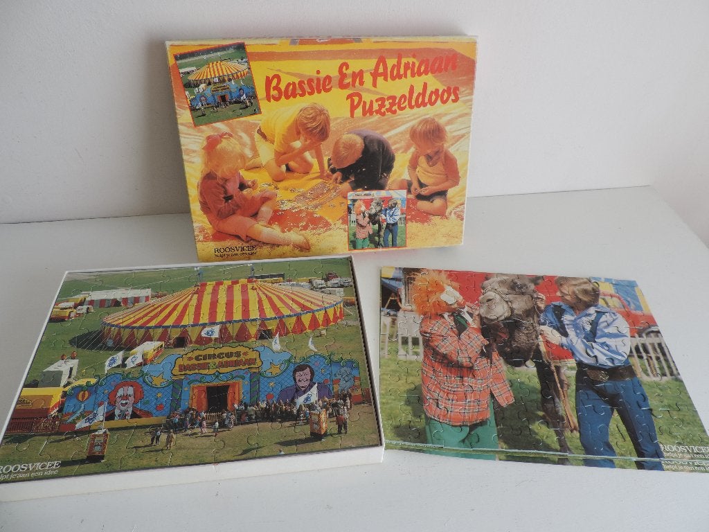 vintage Bassie en Adrian puzzeldoos / roosvicee, Ophalen of Verzenden