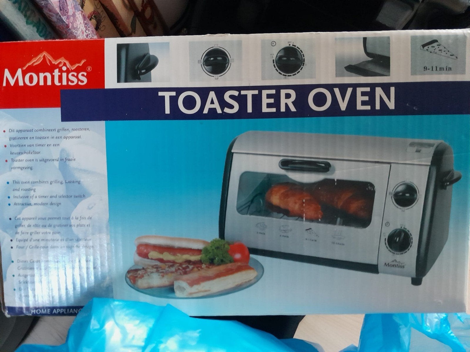 Montiss Toaster Oven - Grillen, Roosteren, Bakken, Ophalen, Minder dan 45 cm, Hete lucht, Oven met grill