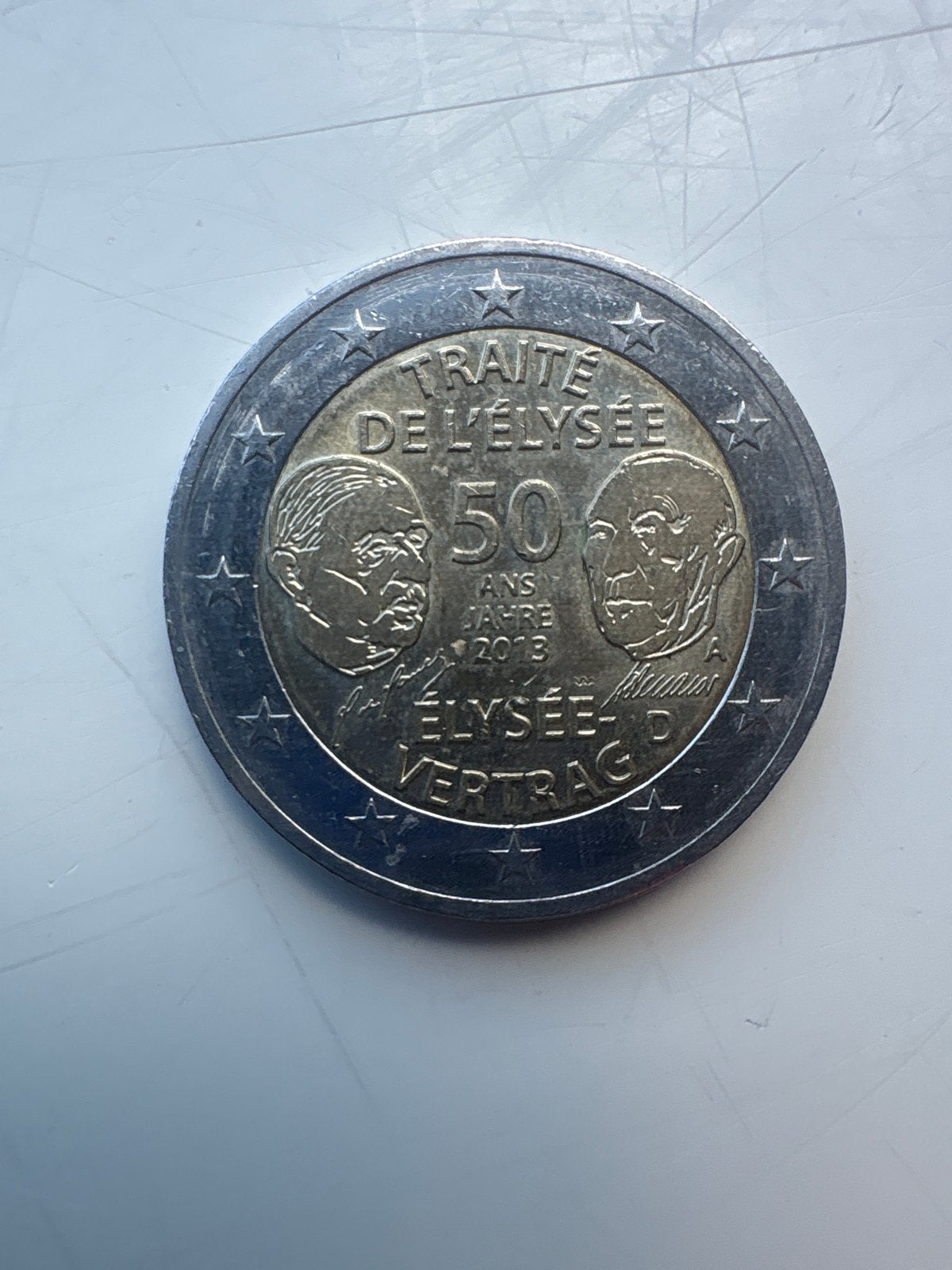 2 Euro Herdenkingsmunt Frankrijk 2013 Elysée-verdrag, Postzegels en Munten, Munten | Europa | Euromunten, Ophalen, Frankrijk, 2 euro