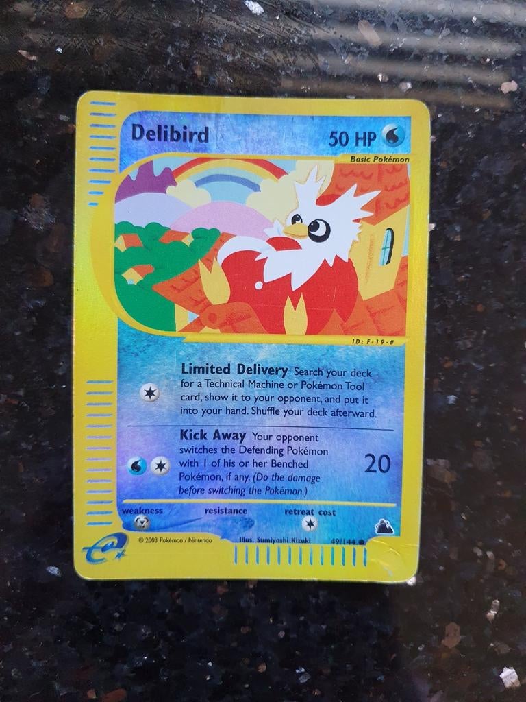 Delibird 49/144 reverse holo pokemon kaart, Ophalen of Verzenden, Zo goed als nieuw