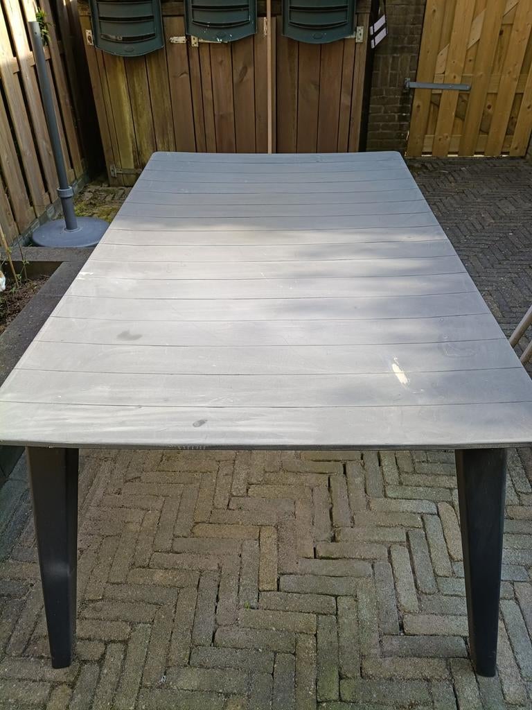 Allibert Tuintafel Lima 157x98x74cm gebruikt, Tuin en Terras, Tuintafels, Ophalen, Gebruikt, Rechthoekig, Kunststof