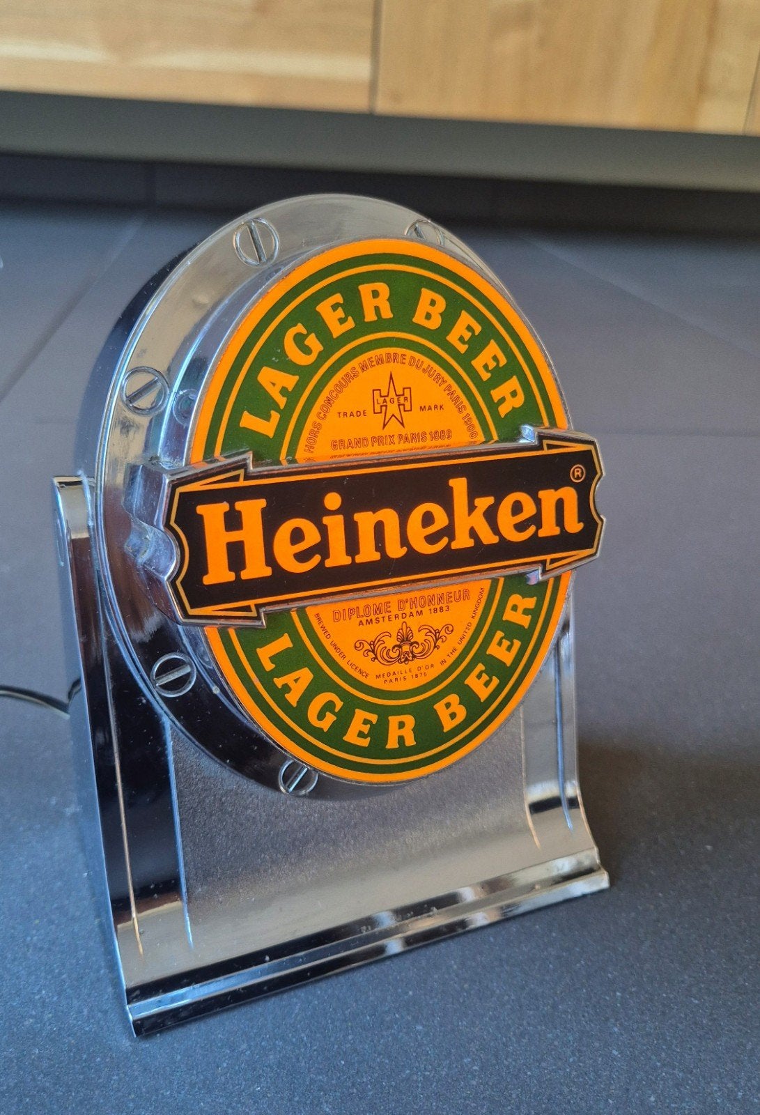 Heineken Bar / Tap Lichtreclame import, Verzamelen, Ophalen of Verzenden, Zo goed als nieuw, Reclamebord, Plaat of Schild, Heineken