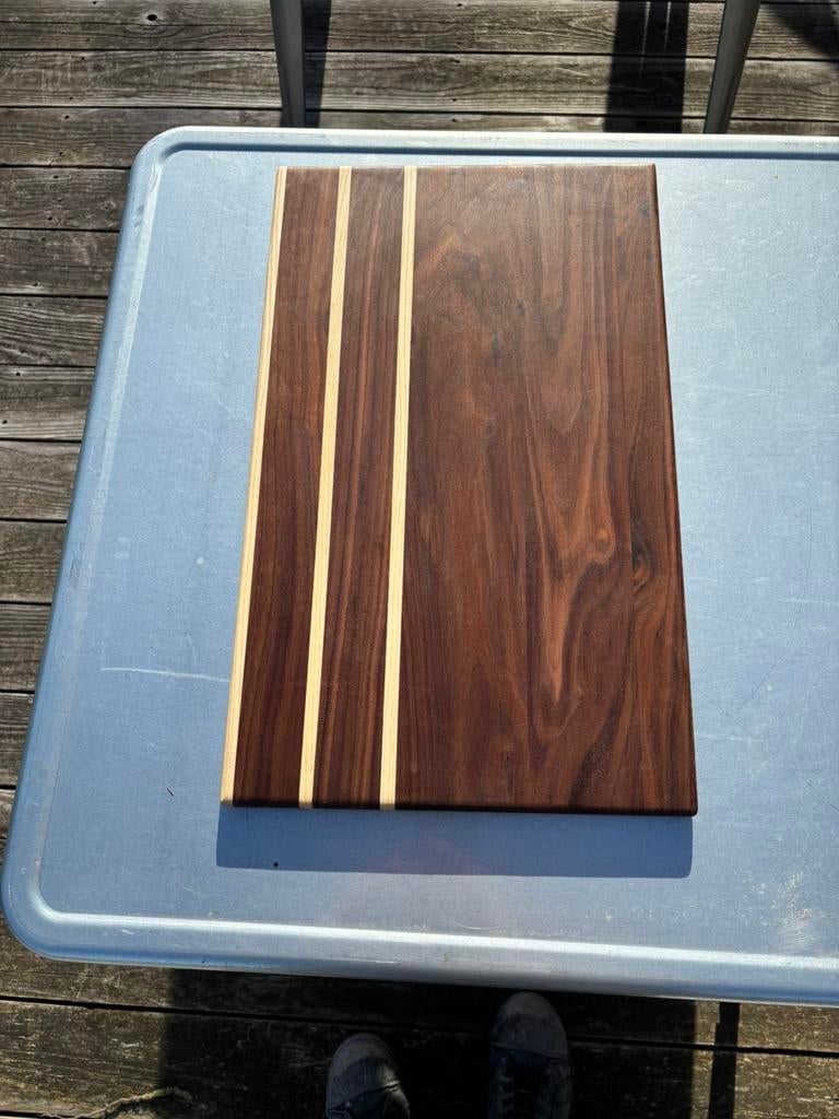 Notenhouten snijplank met essenhout, 50x30x2,1 cm(gloednieuw, Hout, Snij-/serveerplank, Nieuw, Ophalen of Verzenden