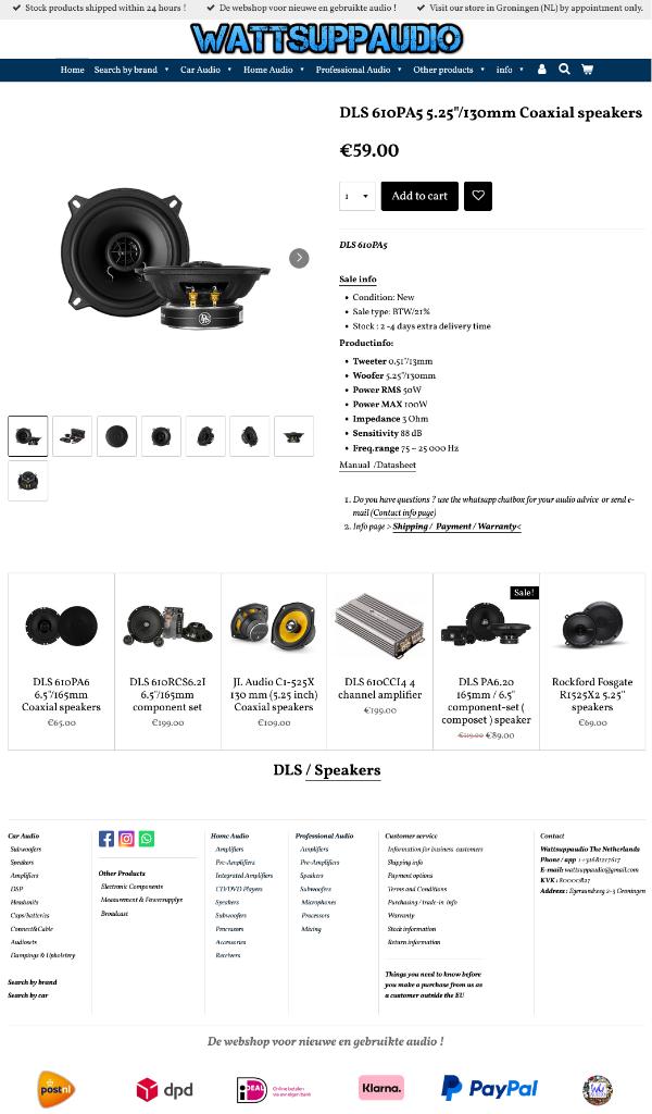 DLS 610PA5 5.25"/130mm Coaxial luidsprekers / Auto Speakers, Auto diversen, Autospeakers, Info@optimount.nl, Nieuw, Ophalen of Verzenden