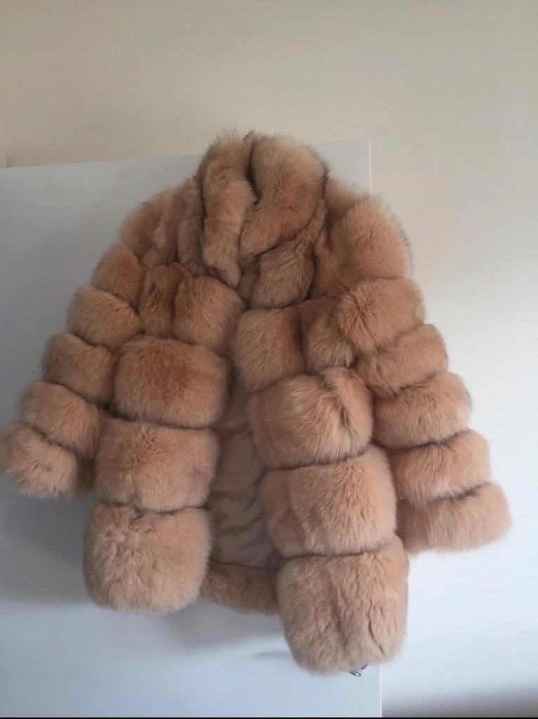 Fur coat (echte), Kleding | Dames, Beige, Ophalen of Verzenden, Onbekend, Maat 36 (S)