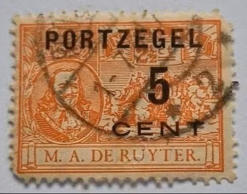 Nederland 1907 - nvph P35 -  Portzegel Michiel de Ruyter, Verzenden, T/m 1940, Gestempeld