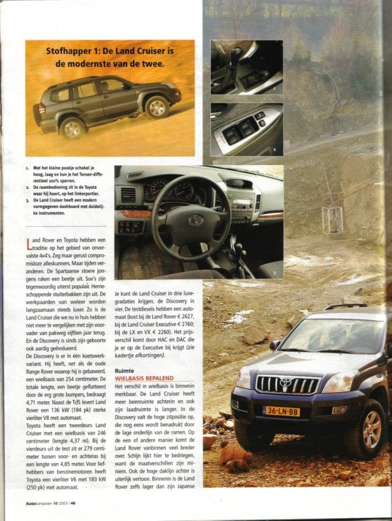 Autokampioen dubbeltest Toyota LandCruiser en Range Rover, Ophalen of Verzenden, Gelezen, Overige merken