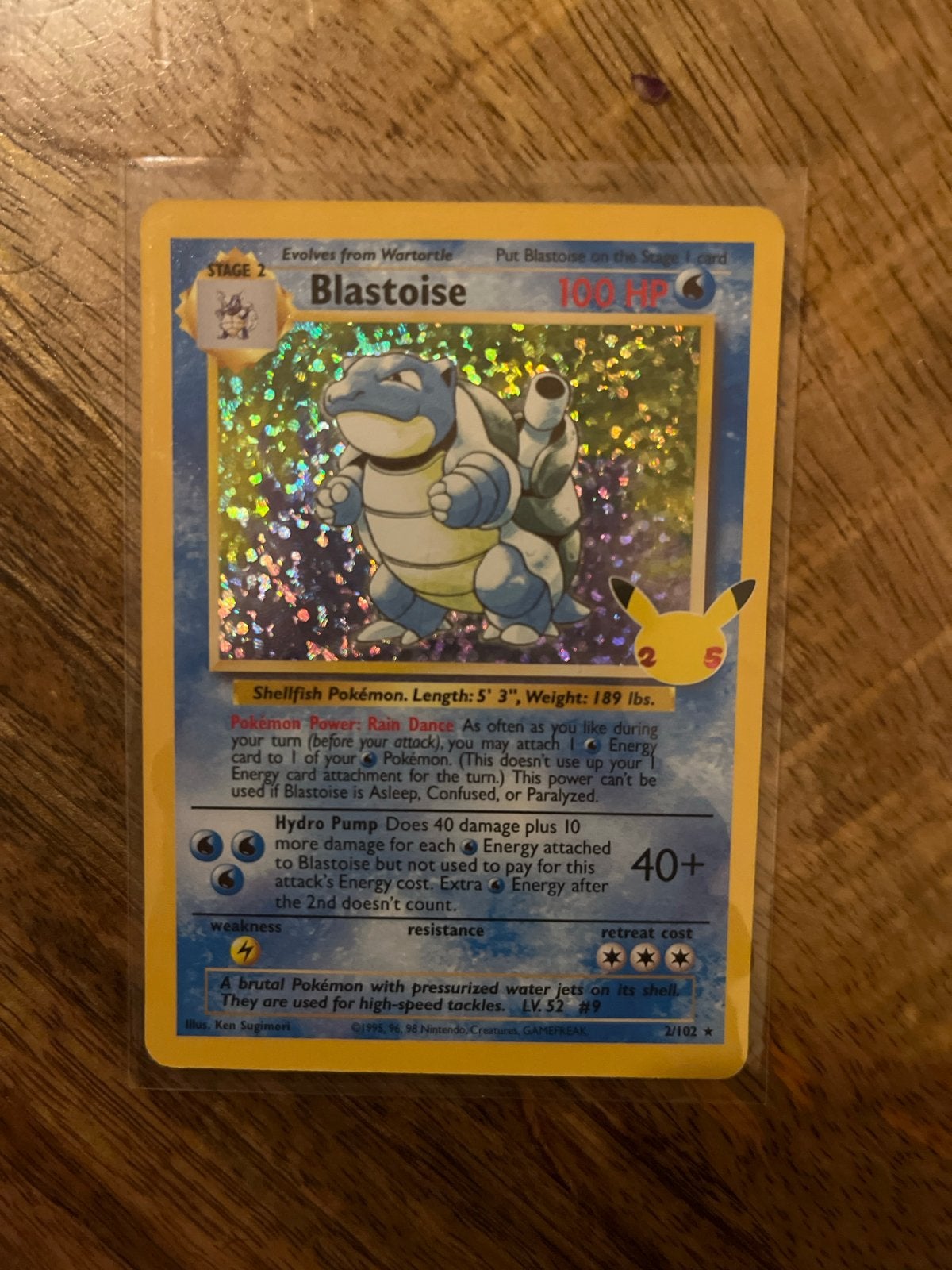 Blastoise Celebrations Pokémon Kaart, Hobby en Vrije tijd, Ophalen of Verzenden, Zo goed als nieuw, Losse kaart, Foil