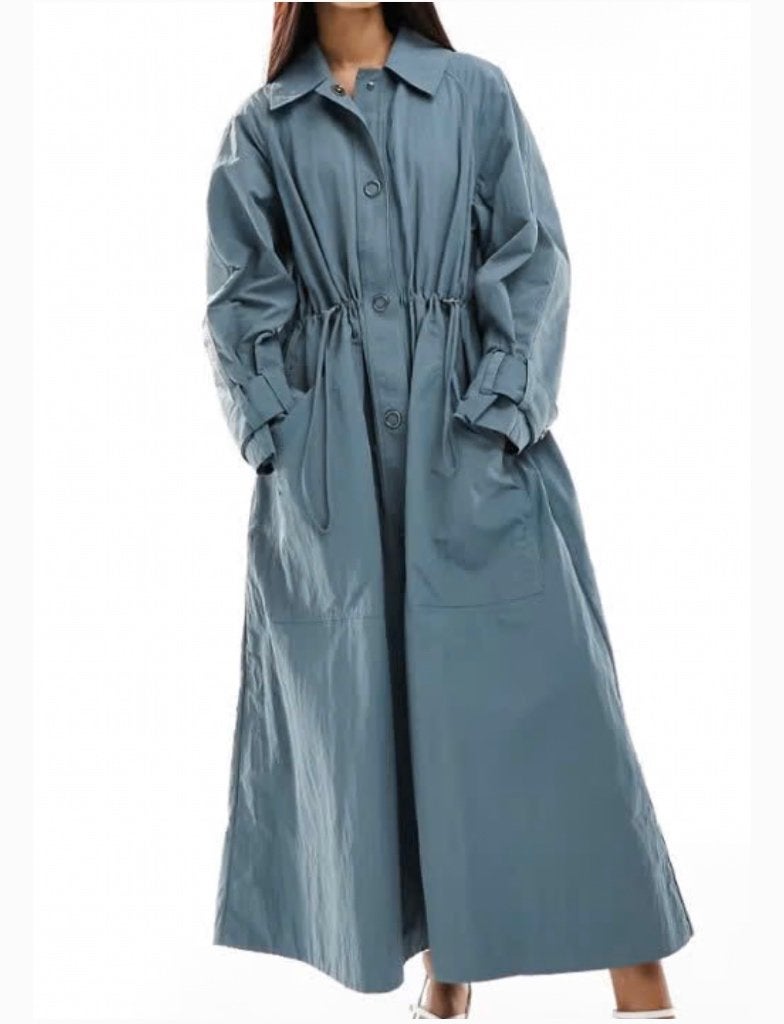 French Connection trenchcoat demin kleur 38/40, Kleding | Dames, Ophalen of Verzenden, Zo goed als nieuw, Maat 38/40 (M), Blauw