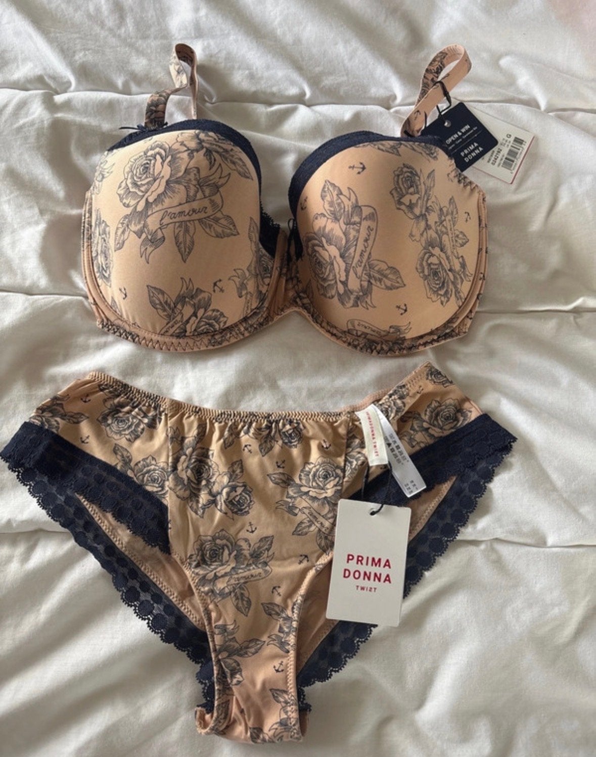 Prima Donna Matama Lingeriesetje - Balconette BH & Slip, Ophalen of Verzenden, Beige, Setje