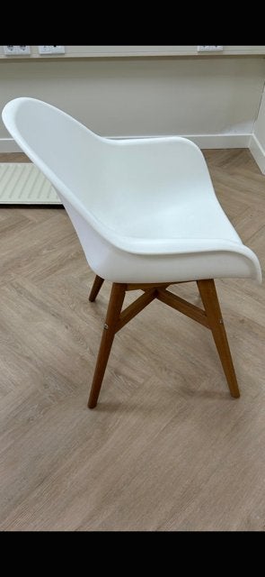 eetkamer stoelen 5 stuks, Huis en Inrichting, Stoelen, Ophalen, Kunststof, Gebruikt, Wit