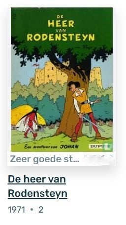 stripboek een avontuur van Johan De Heer van Rodensteyn 1971, Eén stripboek, Ophalen of Verzenden, Gelezen