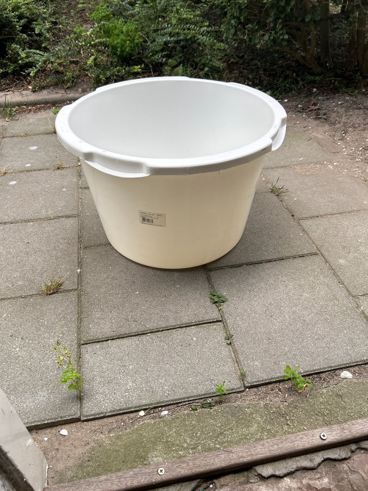 Grote witte kunststof teil / kuip met handgrepen, Ophalen, Gebruikt, Kunststof, Met handgreep