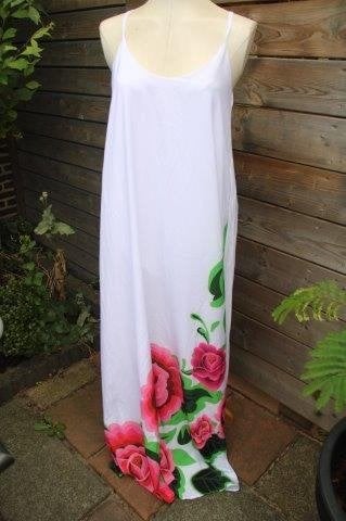 Jurk wit/ roze Cosita Linda mt L Maxi dress vaste prijs AANB, Cosita Linda, Wit, Maat 42/44 (L), Ophalen of Verzenden