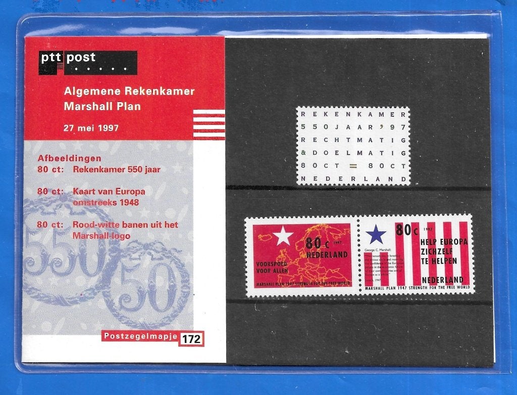 Postzegelmapje 172 - Algemene Rekenkamer / Marshall Plan, Verzenden, Na 1940, Postfris