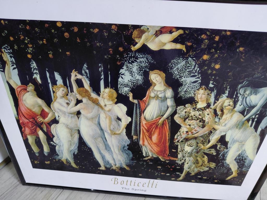 Set van 2 ingelijste kunstposters: Botticelli & Renoir, Antiek en Kunst, Kunst | Schilderijen | Klassiek, Ophalen