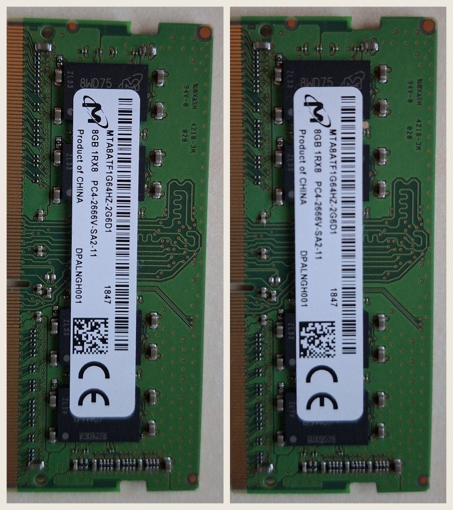 Micron 16GB (2x8GB) DDR4-2666 SODIMM laptop geheugen, Computers en Software, Gebruikt, DDR4, Ophalen of Verzenden, Laptop