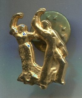 Danspaar koper PIN ( BLAD9_921), Ophalen of Verzenden, Nieuw, Sport, Speldje of Pin