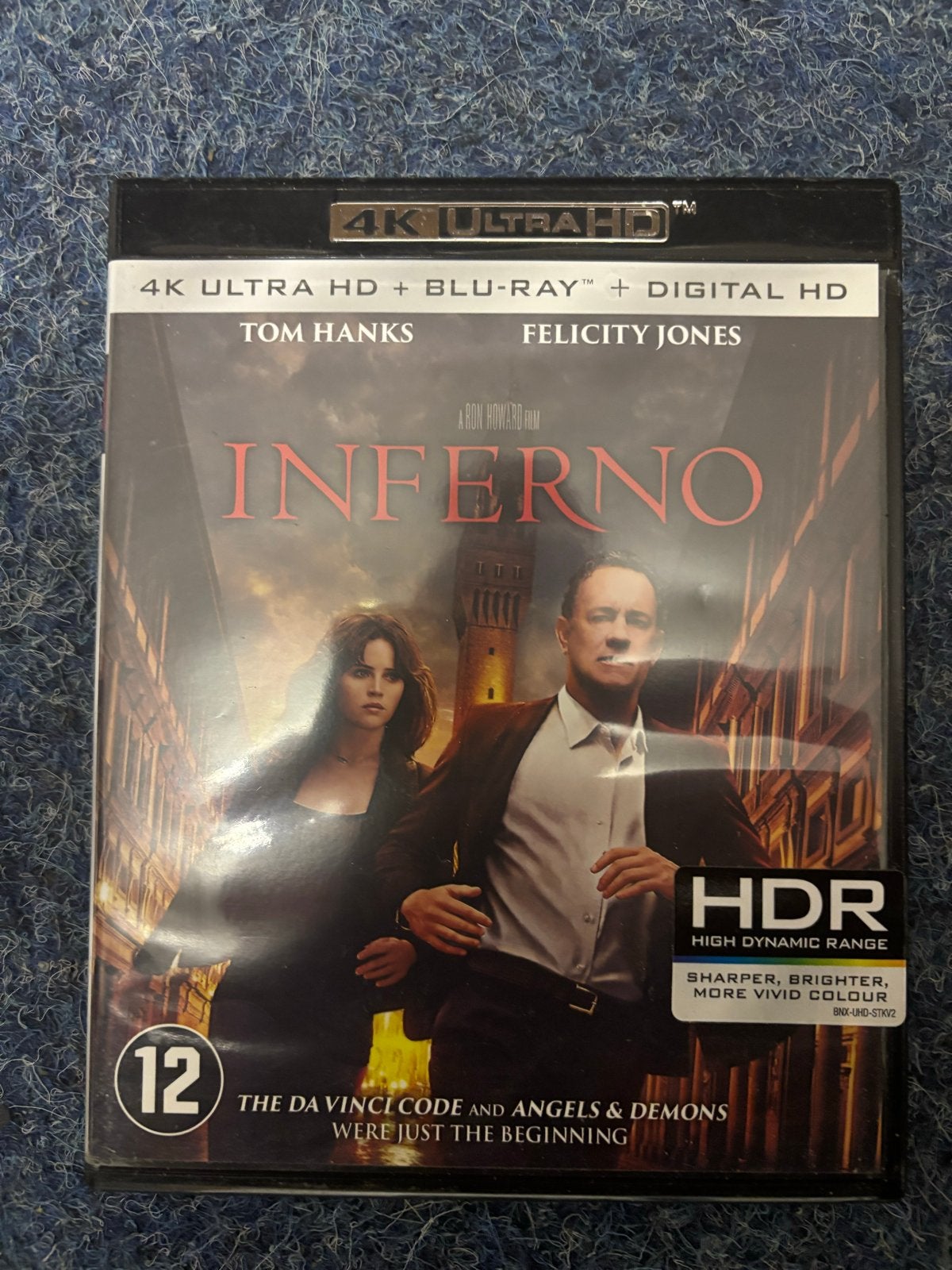 Inferno 4K Ultra HD + Blu-ray (Tom Hanks), Cd's en Dvd's, Blu-ray, Zo goed als nieuw, Thrillers en Misdaad, Ophalen of Verzenden