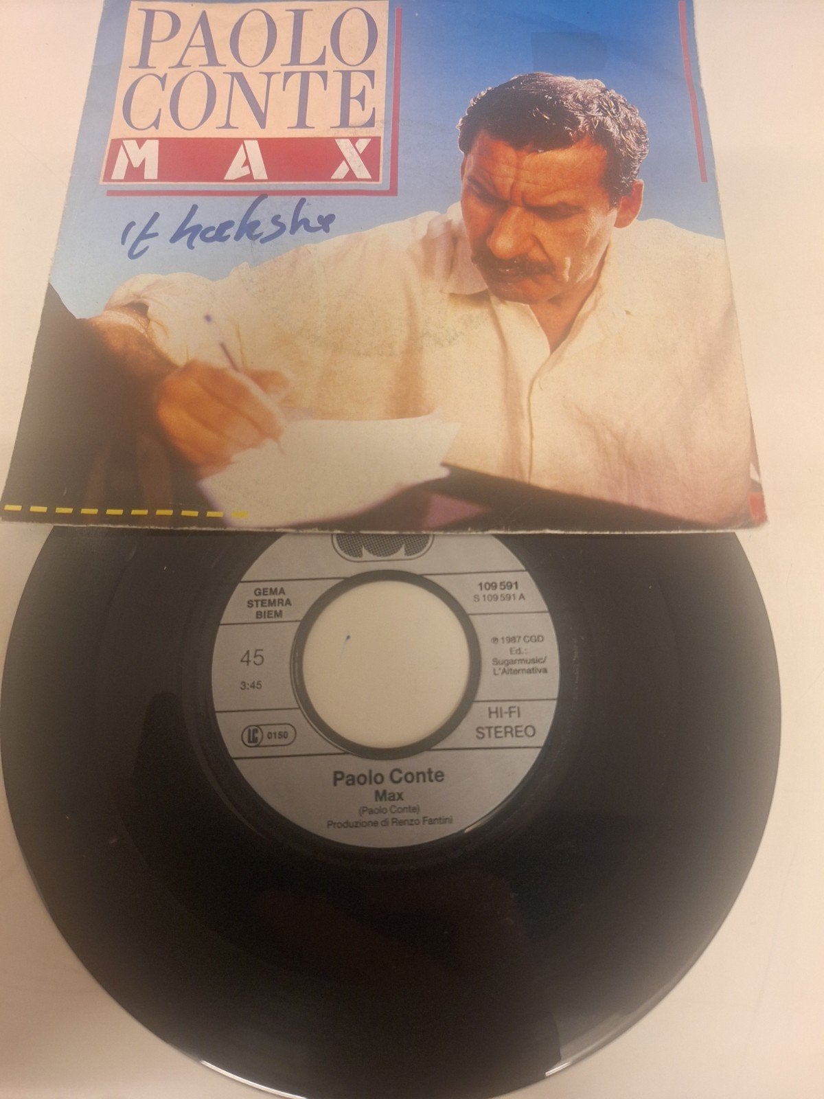 Paolo Conte - Max, 1987., Cd's en Dvd's, Vinyl | Pop, Fotohoes, Verzenden, 7 inch, Singer-songwriter