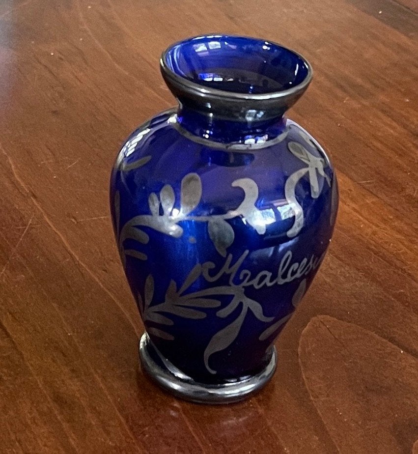 Blauw glazen vaasje, Ophalen of Verzenden, Blauw, Glas